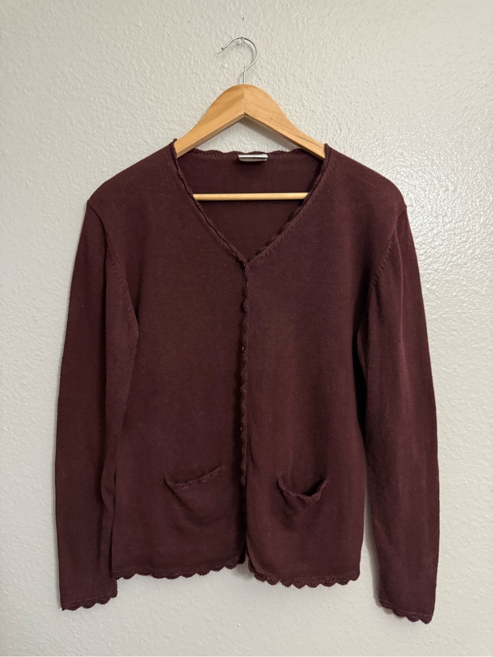 VTG Dark Burgundy Knit Cardigan